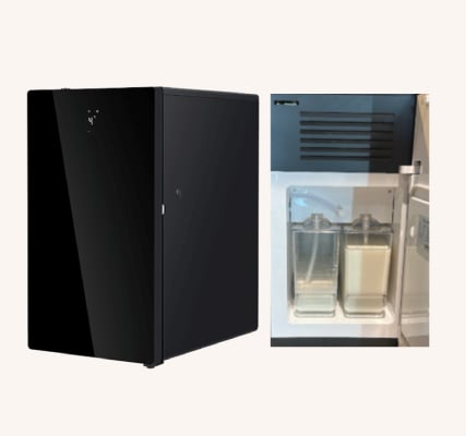 Dual Milk Fridge, allowing you to offer both dairy and non-dairy milk options