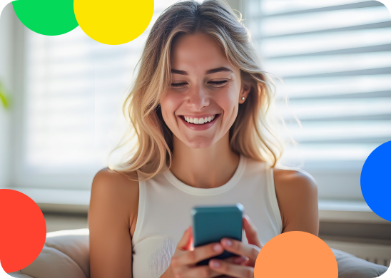 lady sitting looking at her phone
