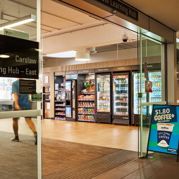 Micro Market at entrance of building