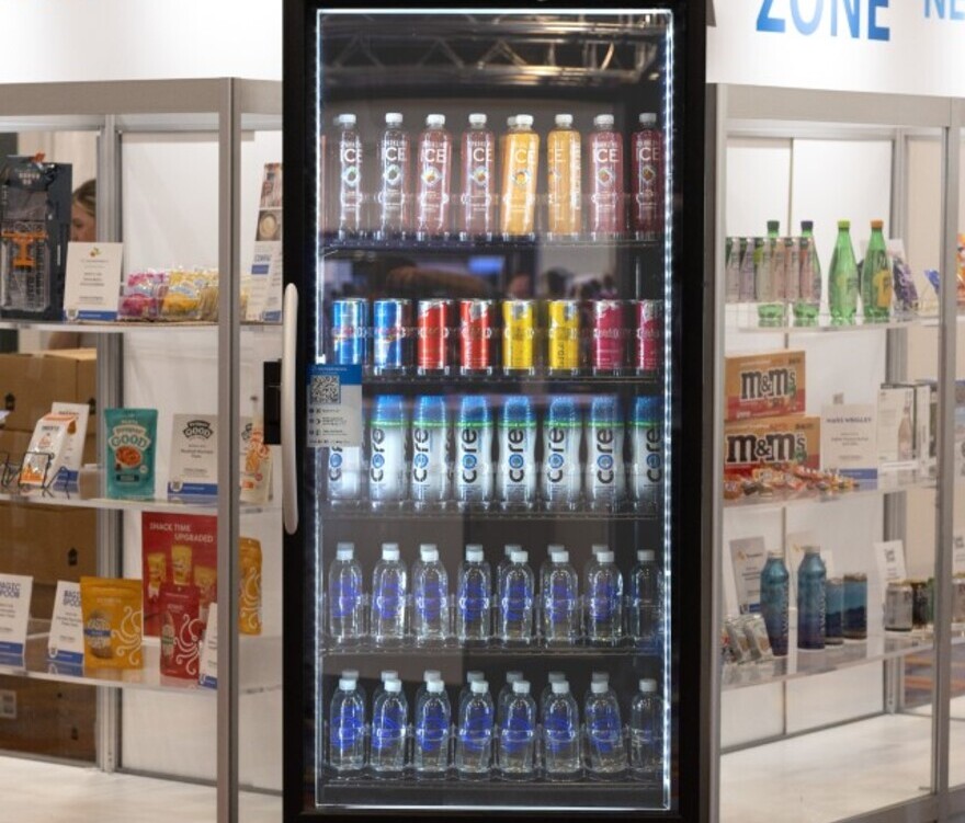 a smart fridge vending machine displayed